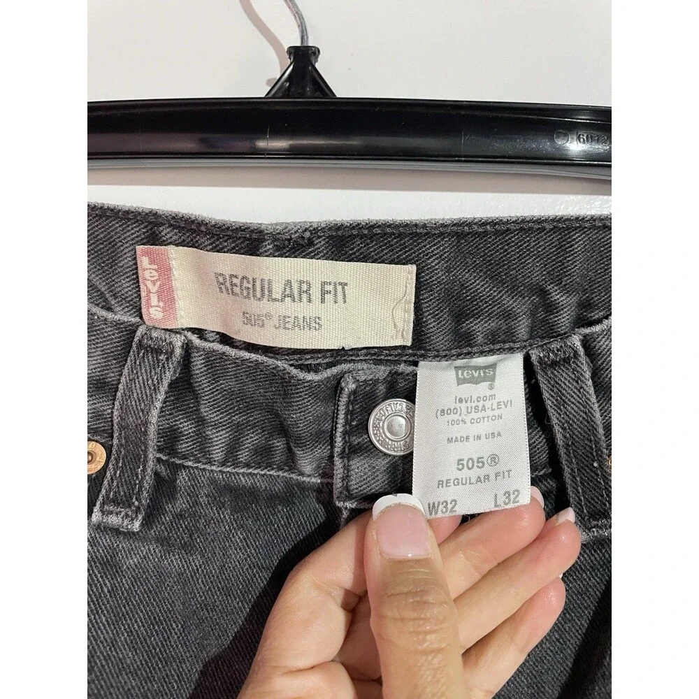 Vtg Levis 505‎ Jeans Mens 32x32* Black Regular Fit Straight Y2K Denim Grunge USA
